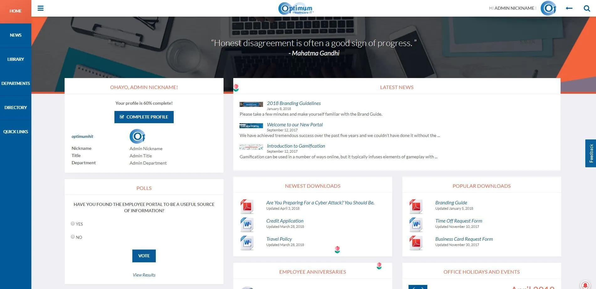 Optimum Healthcare IT Portal